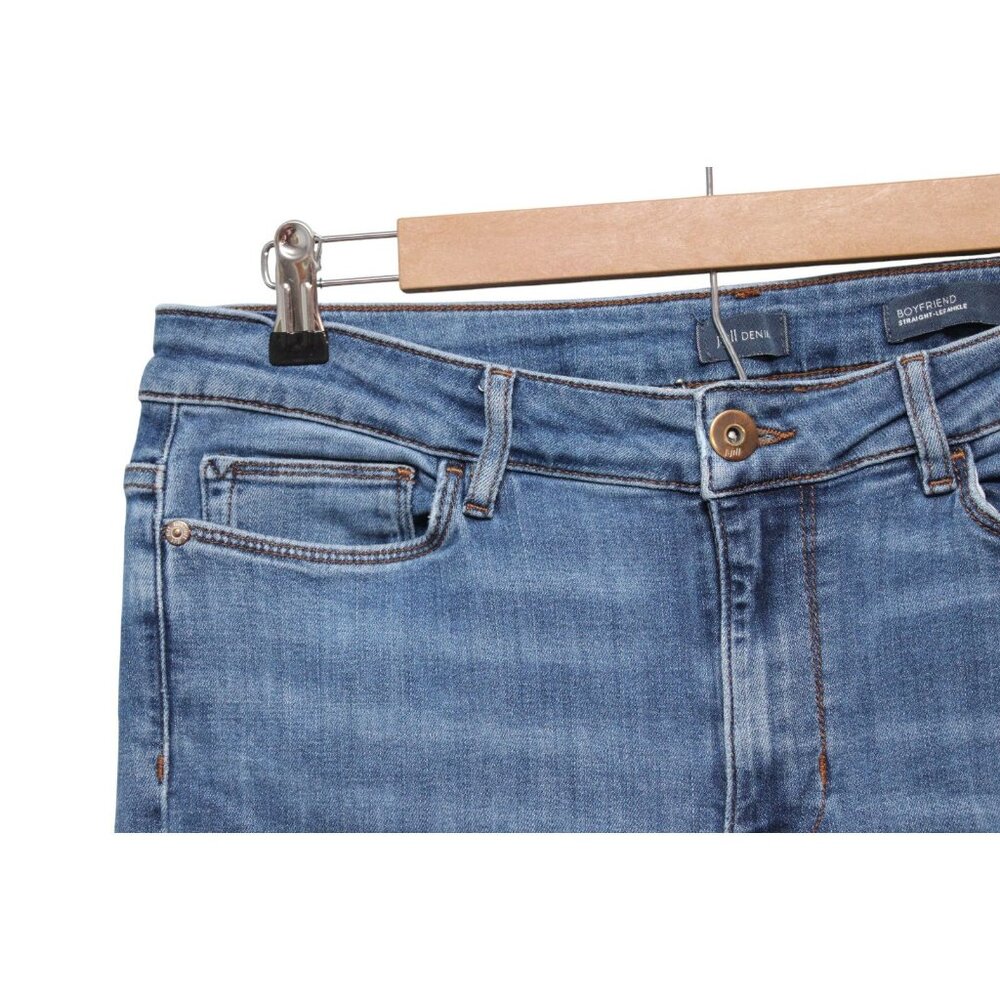J Jill Jeans Size 12 Boyfriend Straight Leg Ankle Blue Stretch Denim Preppy - Picture 5 of 12